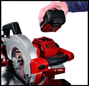 Einhell 18V 2x 2.5Ah 210mm Mitre Saw Set Battery Charger TE-MS18/210 Cordless