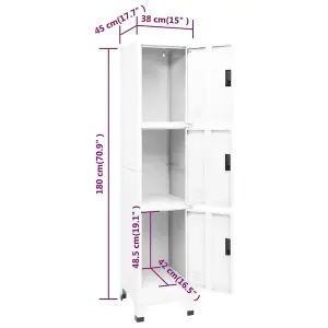 Berkfield Locker Cabinet White 38x45x180 cm Steel