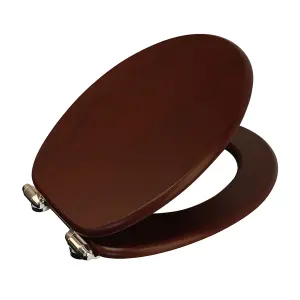 Showerdrape Norfolk Soft Close Mahogany Wooden Toilet Seat