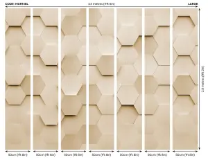 Origin Murals Gold Effect Metal Geometric Hexagons Matt Smooth Paste the Wall Mural 350cm wide x 280cm high