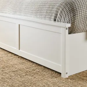 Wooden Ottoman Storage Bed in White, size Superking