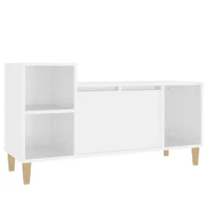 vidaXL TV Cabinet High Gloss White 100x35x55 cm Engineered Wood