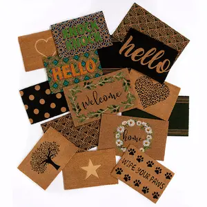 Astley Printed PVC Backed Coir 40x60cm Printed Hello Doormat