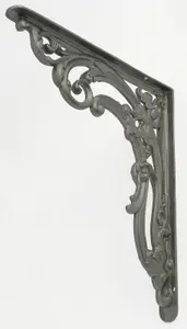 Castelion Single Large Cast Iron Victorian Scroll Leaf Shelf Bracket