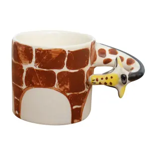 Coffee Tea Cups and Saucers Set of 4 Giraffe Mug by Laeto House & Home - INCLUDING FREE DELIVERY