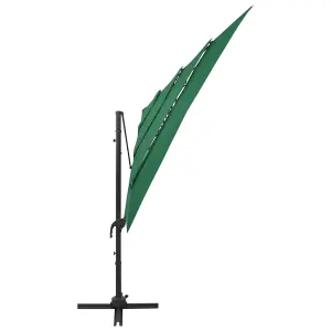 Berkfield 4-Tier Parasol with Aluminium Pole Green 250x250 cm