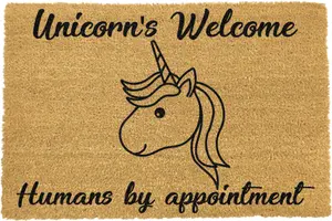 Unicorns Welcome, Humans By Appointment Doormat