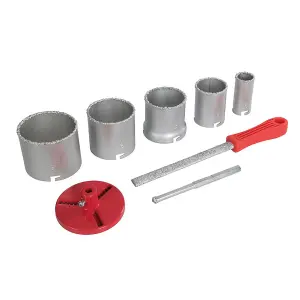 Silverline Tungsten Grit Holesaw Kit 8Pce