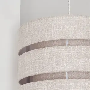 Inlight Light Grey Woven effect Slubby Trio Light shade (D)33cm