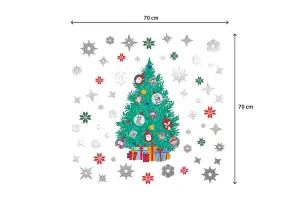 Christmas Tree and Silver Snowflakes Window Stickers Wall Art Home Decorations