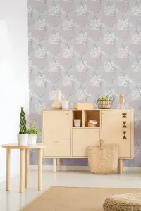 Fresco Lykke Tree Floral Pink Wallpaper