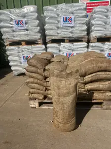 50 Filled natural hessian sandbags