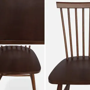 sweeek. Pair of wooden dining chairs Romie Dark wood colour 50.8x44.2x90 cm