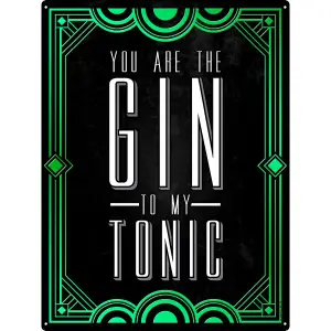 Grindstore You Are The Gin To My Tonic Drinking Tin Sign Black/Green (One Size)