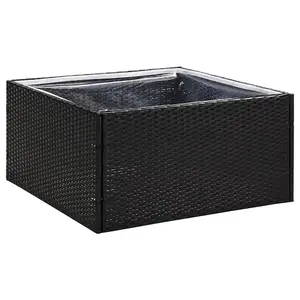 Berkfield Garden Planter Black 80x80x40 cm Poly Rattan