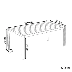 Garden Table Synthetic Material Light Wood VERNIO