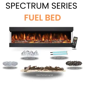 Pre-Built Media Wall Package 15 Including 60 inch Spectrum Series 3 Sided Electric Fire