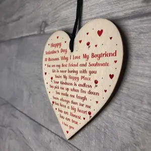 Novelty Valentines Gift For Boyfriend Wooden Heart Gift For Him Special Keepsake Love Sign