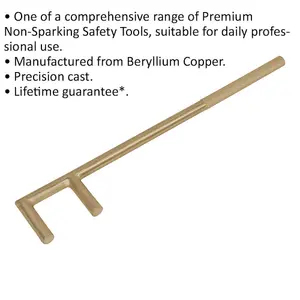 60 x 500mm Non-Sparking Valve Handle - Precision Cast - Beryllium Copper