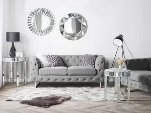 2 Seater Fabric Sofa Grey VISSLAND