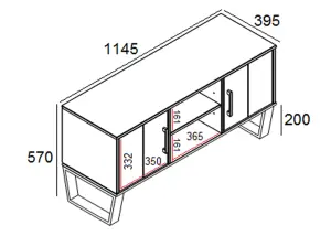 Texas Pine 2 door flat screen TV unit