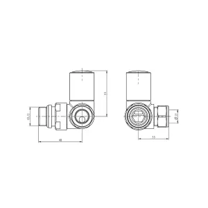 Corner Towel Rail Radiator Rad Valves Angled Pair Solid Brass 15mm X 1/2"