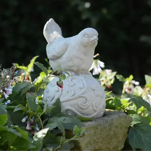 Little Bird on Ball Stone Garden ornament