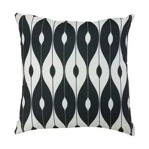 Scatter Cushion 18x18 Pattern Outdoor Garden Furniture Cushion (Pack of 4) - L46 x W46 cm - Black