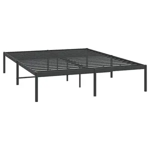 Berkfield Metal Bed Frame Black 140x200 cm