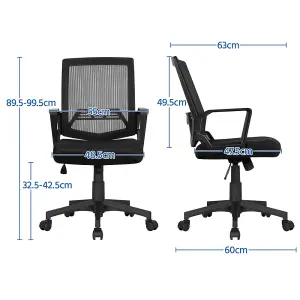 Yaheetech Swivel Mid-back Mesh Office Chair - Black