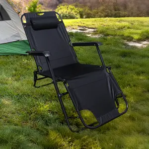 ROYALFORD Folding Camping Chair for Adults, Portable Reclining Camp Chair Adjustable Backrest with Neck Support for Garden, patio