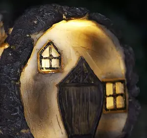 Solar LED Log Fairy House Ornament