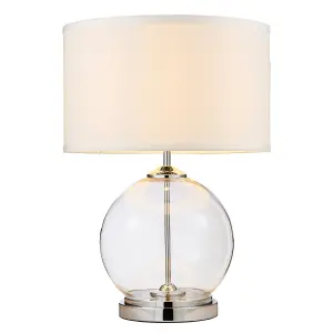 Litecraft Rhonda Chrome 1 Light Globe Table Lamp