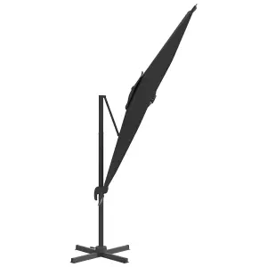 Berkfield Cantilever Garden Parasol with Aluminium Pole Black 300x300 cm