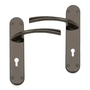 Intelligent Hardware - Internal Door Handle - Scimitar - Lever on Backplate - Lever Lock Furniture - Black Nickel