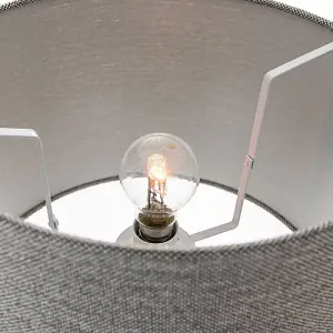 Modern and Chic Ash Grey Linen Fabric Small 8 Drum Lamp Shade 40w Maximum