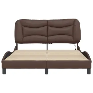 Berkfield Bed Frame with LED without Mattress Brown 140x200 cm