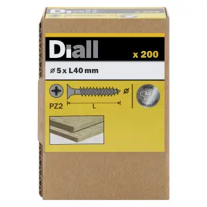 Diall Pozidriv Stainless steel Screw (Dia)5mm (L)40mm, Pack of 200