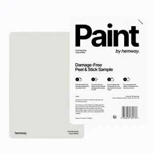 Hemway Chalk Based Furniture Paint Matt A5 Sample, Linen White, Peel & Stick Swatch For Interior Walls Wood