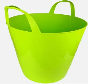 Flexi Bucket Plastic  Bin Storage Feed Garden Building Laundry Toys Lime 45L