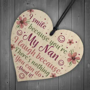 Red Ocean Funny NAN Gift Wooden Heart Mother's Day Gift For Nan Birthday Gift Keepsake Plaque