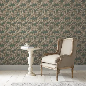 Laura Ashley Burnham Fern Trail Smooth Wallpaper Sample