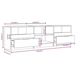 vidaXL TV Cabinet Concrete Grey 150x33.5x45 cm Engineered Wood