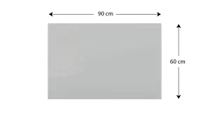 ALLboards 90x60cm grey magnetic glass board - frameless glass board, tempered glass suitable for neodymium magnets