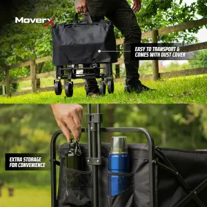 MoverX 70L Festival Trolley, Folding Beach Wagon, Camping Cart, Max 100kg