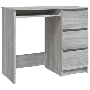 Berkfield Desk Grey Sonoma 90x45x76 cm Engineered Wood