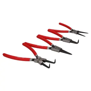 9" / 225mm Circlip Pliers Circlips Internal External Bent Straight Plier 4pc Set