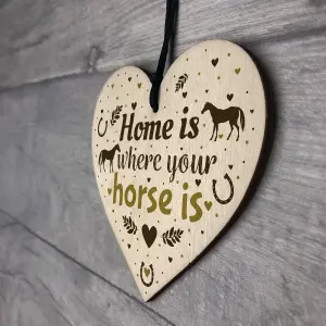 Red Ocean Horse Gifts For Women Wooden Heart Horse Gifts For Girls Horse Accessories Cute Country Home Accessory Gift Sign