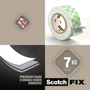 3M Scotch-Fix Interior Green Mounting Tape (L)5m (W)19mm