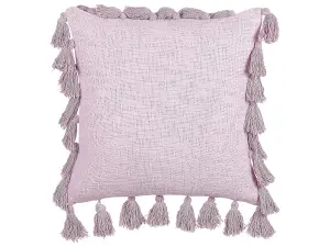 Throw Cushion LYNCHIS Cotton 45 x 45 cm Solid Pink